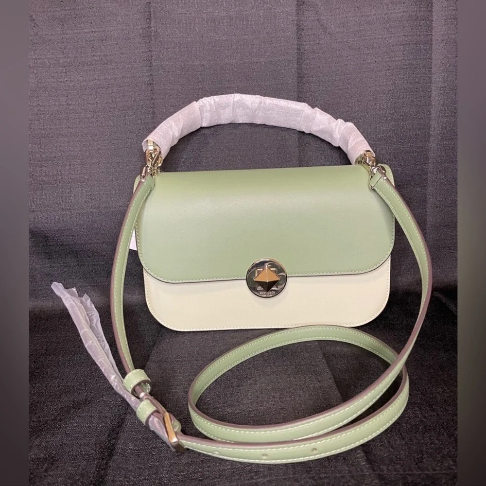 Kate Spade New York Audrey Flap Crossbody, Sage Green Colorblock New With Tags